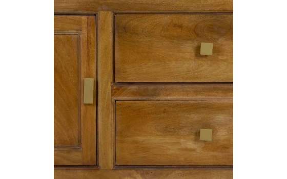 Mueble TV Colonial 2 Puertas 2 Cajones Madera Maciza Albre