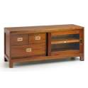 Mueble TV Colonial Flamingo 3 Cajones 1 Puerta Corredera