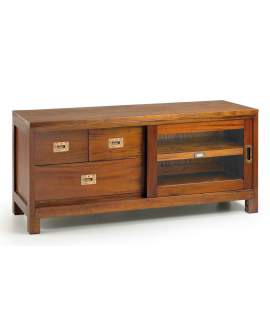 Mueble TV Colonial Flamingo 3 Cajones 1 Puerta Corredera