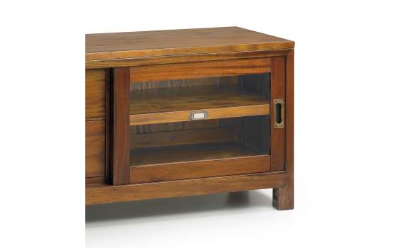 Mueble TV Colonial Flamingo 3 Cajones 1 Puerta Corredera