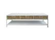 Mueble TV con 3 Cajones Blanco y Rattan Serie Yuma