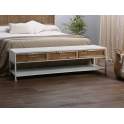 Mueble TV con 3 Cajones Blanco y Rattan Serie Yuma