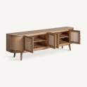 Mueble TV Contemporaneo 4 Puertas Madera y Ratan  Beckley