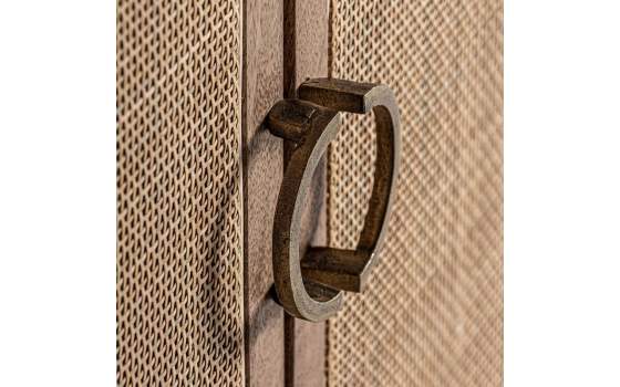 Mueble TV Contemporaneo 4 Puertas Madera y Ratan  Beckley