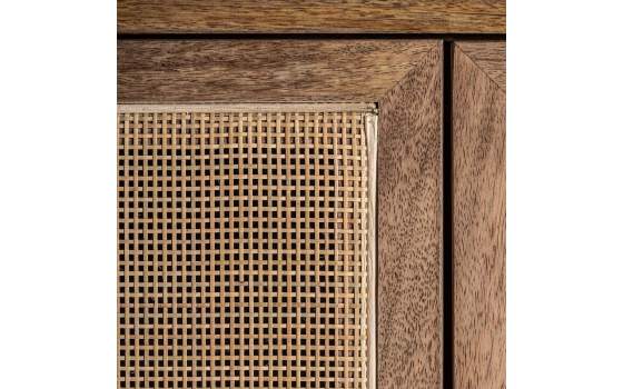 Mueble TV Contemporaneo 4 Puertas Madera y Ratan  Beckley