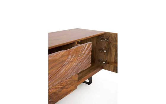 Mueble TV Diseño  2 Puertas 2 Cajones Labrados Serie Alveza