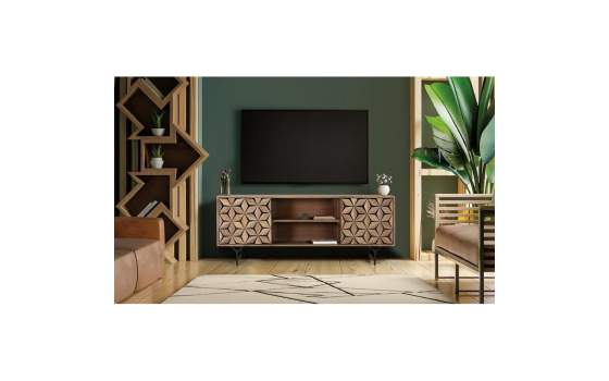 Mueble TV Diseño 2 Puertas Decoradas Estrellas Destrans