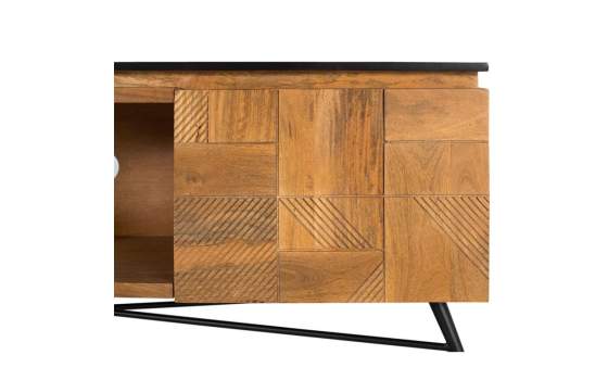 Mueble TV Diseño 2 Puertas Tapa Negra Serie Adarbe