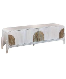 Mueble TV Diseño Actual Blanco 4 Puertas - Serie Alterici