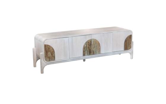 Mueble TV Diseño Actual Blanco 4 Puertas - Serie Alterici