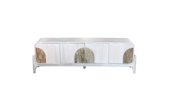 Mueble TV Diseño Actual Blanco 4 Puertas - Serie Alterici