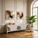 Mueble TV Diseño Actual Blanco 4 Puertas - Serie Alterici