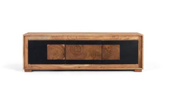 Mueble TV Diseño Contemporaneo 3 Puertas Madera Mango Adaniell
