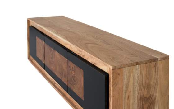 Mueble TV Diseño Contemporaneo 3 Puertas Madera Mango Adaniell