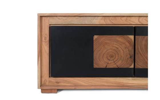 Mueble TV Diseño Contemporaneo 3 Puertas Madera Mango Adaniell