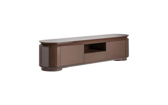 Mueble TV Diseño Modernista Lacado Marrón Serie Trubia