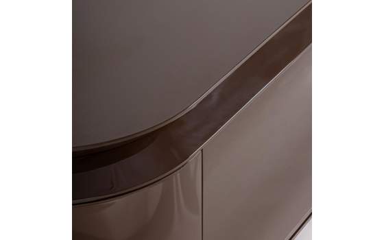 Mueble TV Diseño Modernista Lacado Marrón Serie Trubia