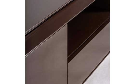 Mueble TV Diseño Modernista Lacado Marrón Serie Trubia