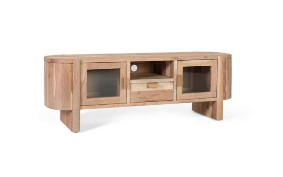 Mueble TV Estilo Contemporaneo Puertas Cristal Cajon Alfero