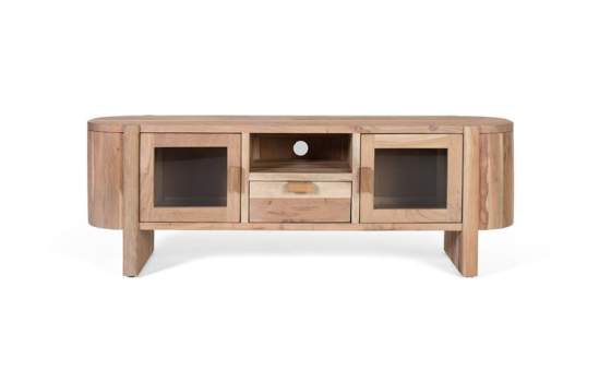 Mueble TV Estilo Contemporaneo Puertas Cristal Cajon Alfero