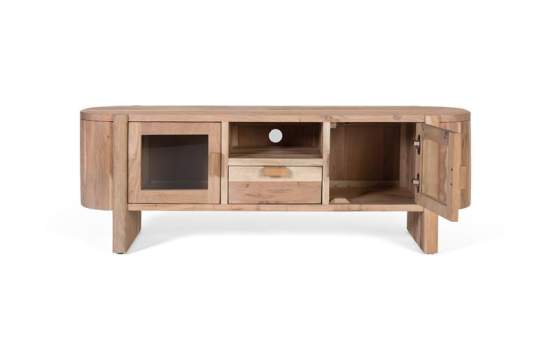 Mueble TV Estilo Contemporaneo Puertas Cristal Cajon Alfero