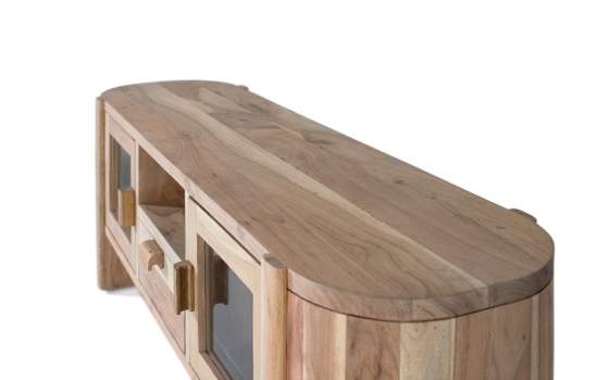 Mueble TV Estilo Contemporaneo Puertas Cristal Cajon Alfero