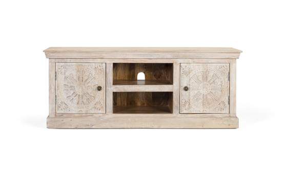 Mueble TV Etnico 2 Puertas Talladas Serie Ateneas