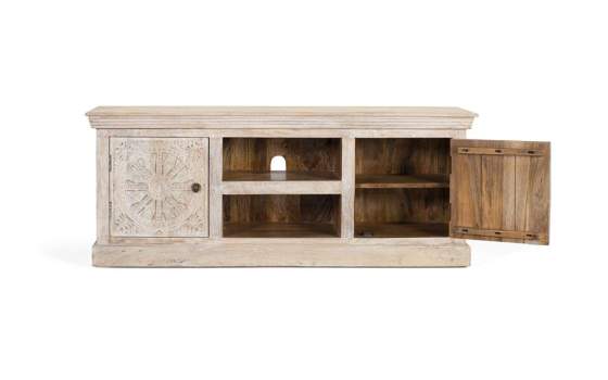 Mueble TV Etnico 2 Puertas Talladas Serie Ateneas