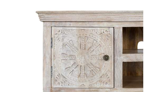 Mueble TV Etnico 2 Puertas Talladas Serie Ateneas