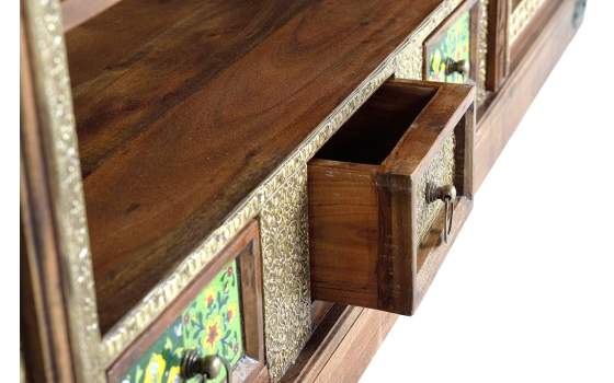 Mueble TV Etnico Ceramica Bronce Repujado Serie Aichen