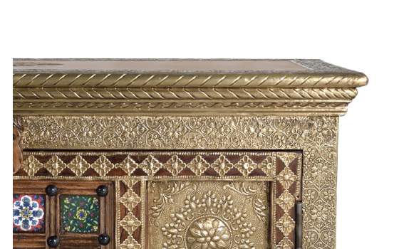 Mueble TV Etnico Ceramica Bronce Repujado Serie Aichen
