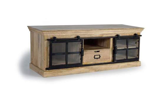 Mueble TV Industrial 1 Cajon 2 Puertas Correderas Atrato