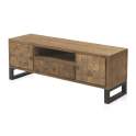 Mueble TV Industrial 1 Cajon 2 Puertas Madera Acero Natens