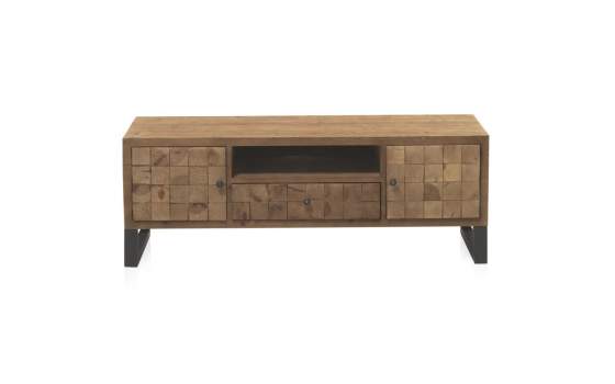 Mueble TV Industrial 1 Cajon 2 Puertas Madera Acero Natens
