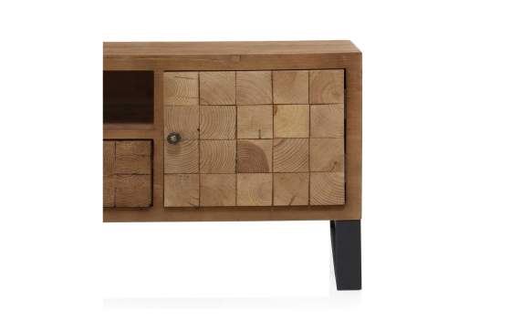 Mueble TV Industrial 1 Cajon 2 Puertas Madera Acero Natens