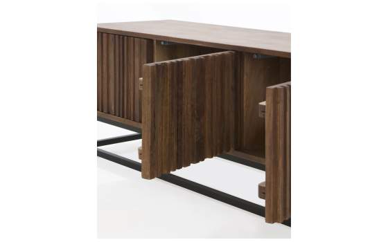 Mueble TV Industrial 3 Puertas Madera Metal Serie Adenasi