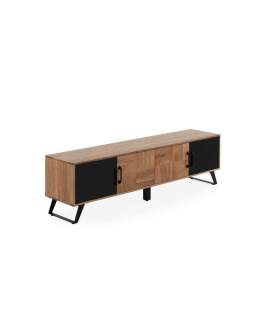 Mueble TV Industrial Actual 4 Puertas Madera Acacia Ayerta