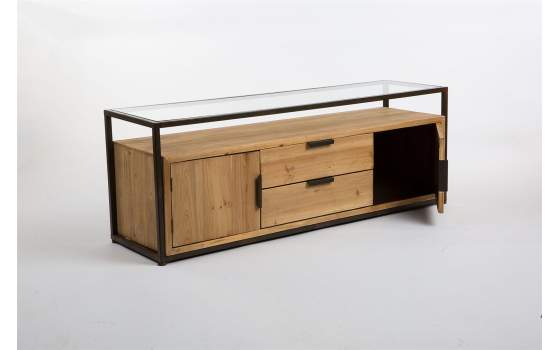 Mueble TV Industrial con 2 Cajones 2 Puertas Serie Brais