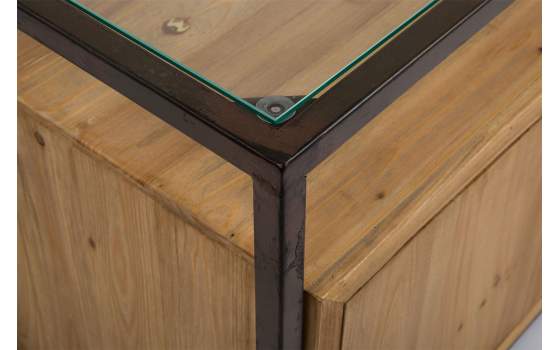 Mueble TV Industrial con 2 Cajones 2 Puertas Serie Brais