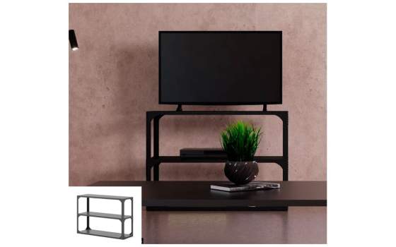 Mueble TV industrial con Estante en Chapa de Acero Dustriasl
