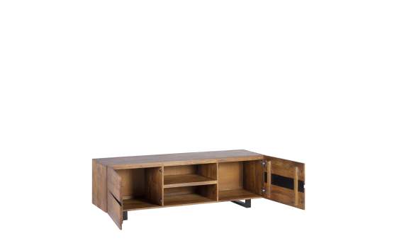 Mueble TV Industrial Madera y Forja 2 Puertas 2 Estantes Munich