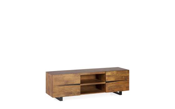 Mueble TV Industrial Madera y Forja 2 Puertas 2 Estantes Munich