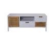 Mueble TV Madera Blanca y Rattan Serie Alcober