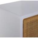 Mueble TV Madera Blanca y Rattan Serie Alcober
