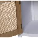 Mueble TV Madera Blanca y Rattan Serie Alcober