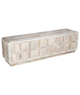 Mueble TV Madera Mango Blanco Decape 4 Puertas Agassiz