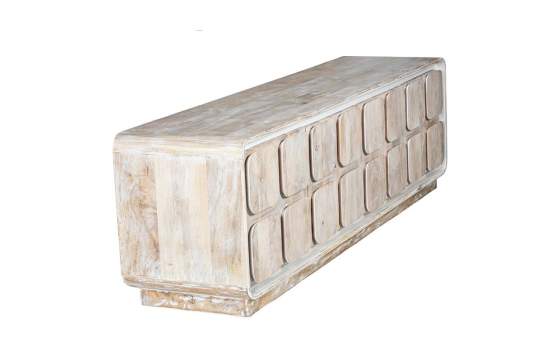 Mueble TV Madera Mango Blanco Decape 4 Puertas Agassiz