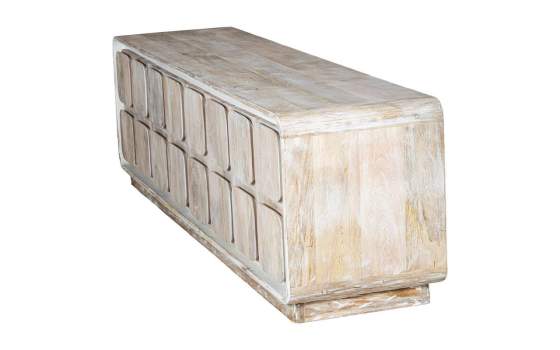 Mueble TV Madera Mango Blanco Decape 4 Puertas Agassiz