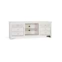 Mueble TV Madera Mango Blanco Decapado 6 Cajones Ayueto