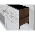 Mueble TV Madera Mango Blanco Decapado 6 Cajones Ayueto